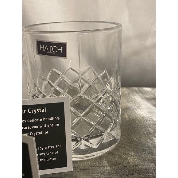 set 3 Shannon Hatch Collection by Godinger Crystal Double Old Fashioned Glasses - Picture 12 of 16